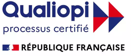 Logo Qualiopi, processus certifié, République française